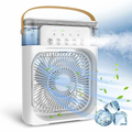 3-in-1 Mini Air Cooler Fan with LED light and ice cubes